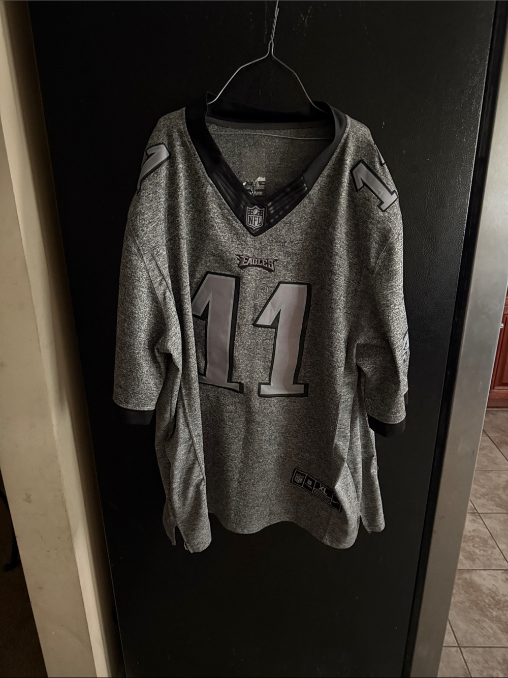 NFL Gray #11 Carson Wentz Eagles Men's Football Jersey